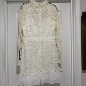 B. Darlin White Lace Overlay Mini Dress